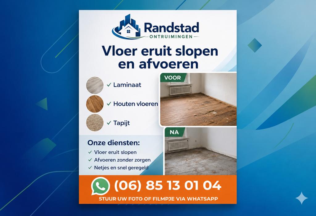 Vloer verwijderen? En afvoeren? Keukens verwijderen sloop, Ophalen of Verzenden, Minder dan 100 cm