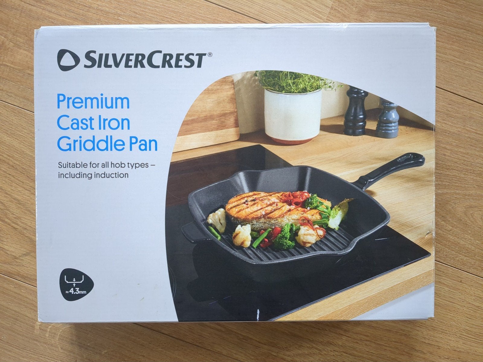 SilverCrest Premium Gietijzeren Grillpan - Inductie, Ophalen of Verzenden, Nieuw