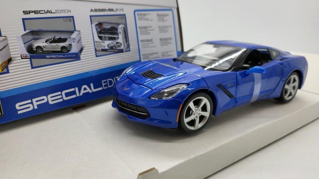 Chevrolet Corvette Stingray 2014 Blauw 1:24, Hobby en Vrije tijd, Modelauto's | 1:24, Ophalen of Verzenden, Nieuw, Auto, Maisto
