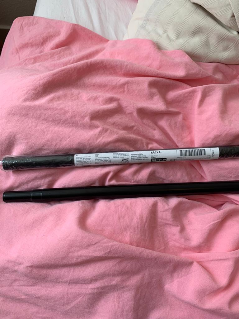 5X IKEA RÄCKA gordijnrails en wandbeslag 120-210 cm, Ophalen, Gebruikt