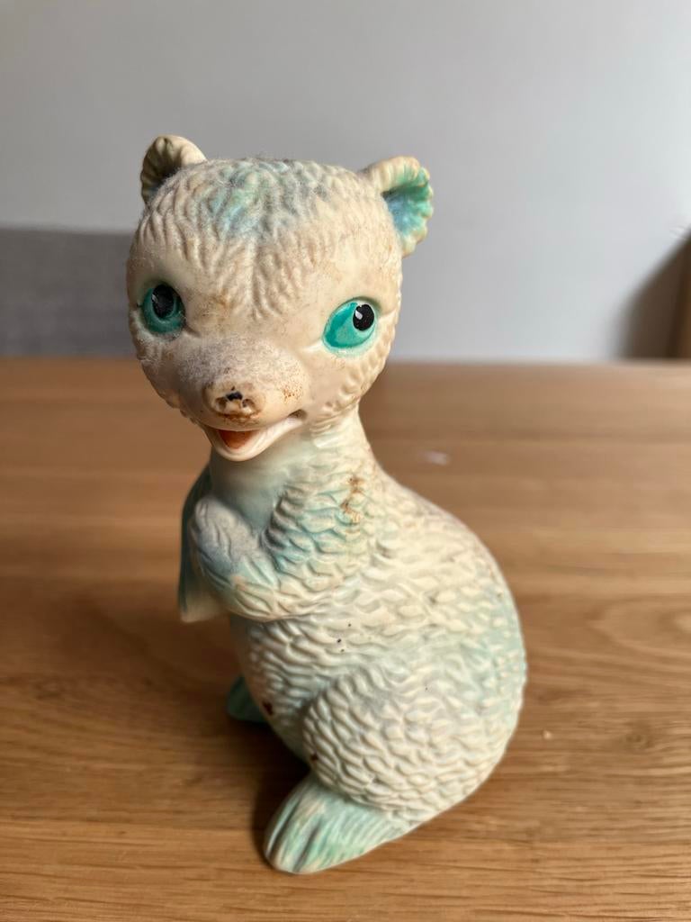 Vintage rubberen speelgoed dier, Kinderen en Baby's, Speelgoed | Babyspeelgoed, Gebruikt, Overige typen, Ophalen of Verzenden
