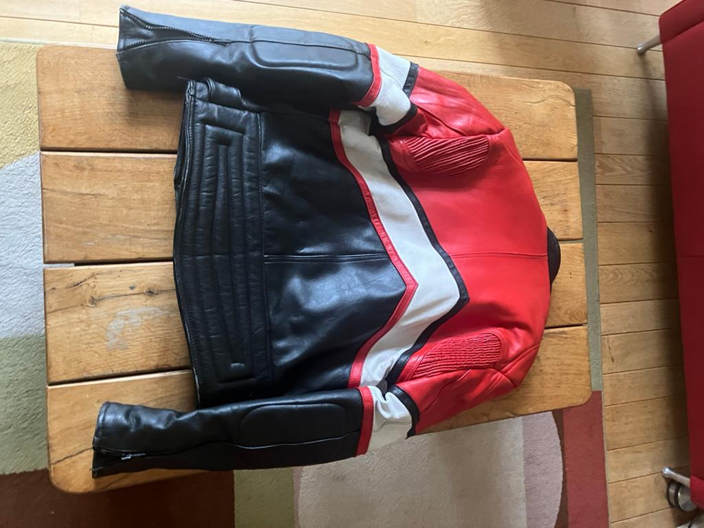 Leren motorpak - Zwart/Rood/Wit - Maat Klein, Ophalen of Verzenden, Tweedehands, Heren, Combipak