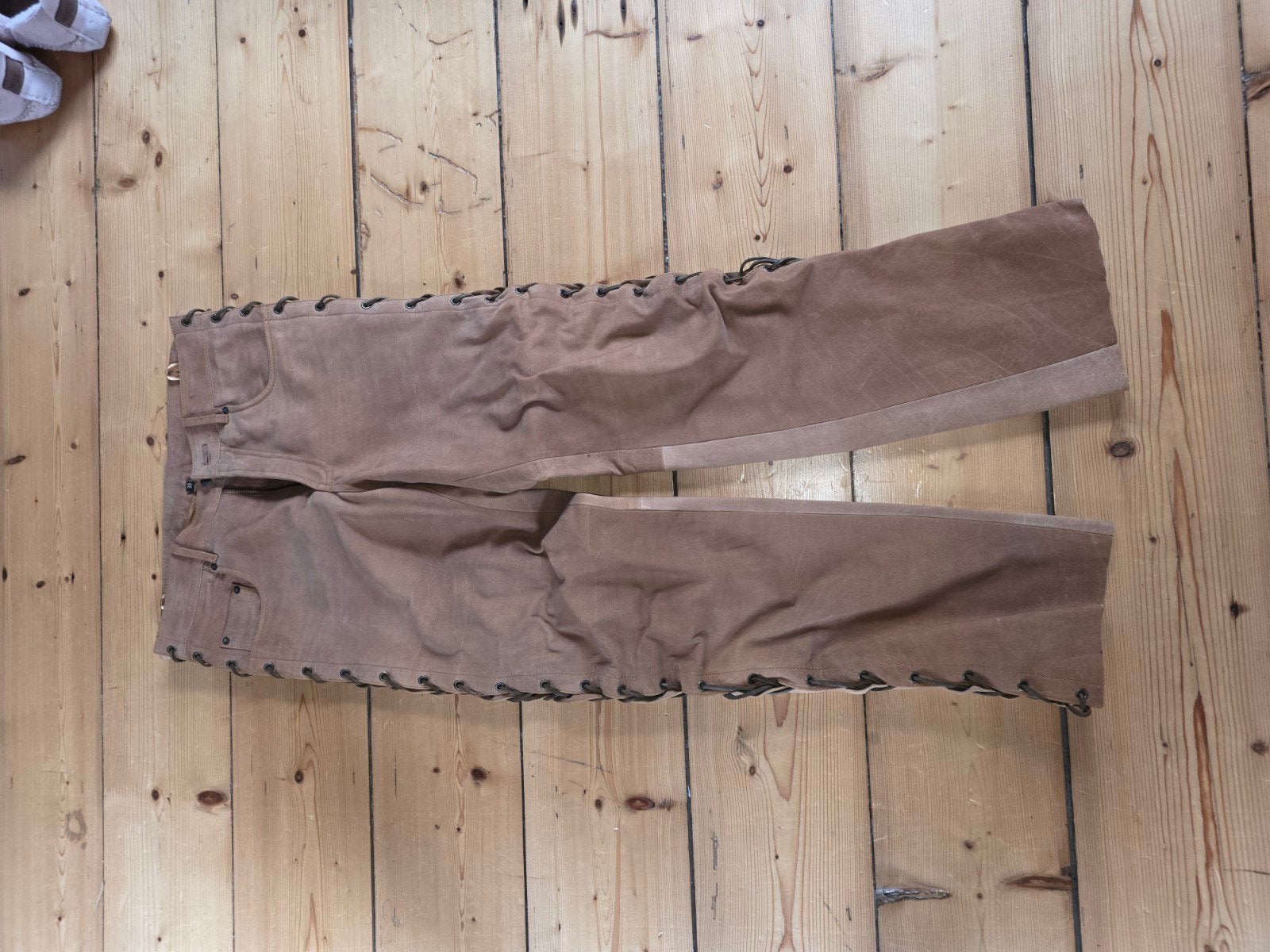 Leren cowboy broek mt 31/32, Ophalen of Verzenden, Gedragen, Overige maten, Bruin