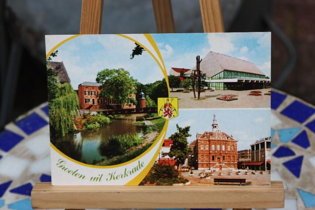 Ansichtkaart in kleur Groeten uit Kerkrade ongelopen, Verzamelen, Ansichtkaarten | Nederland, Ophalen of Verzenden, 1980 tot heden
