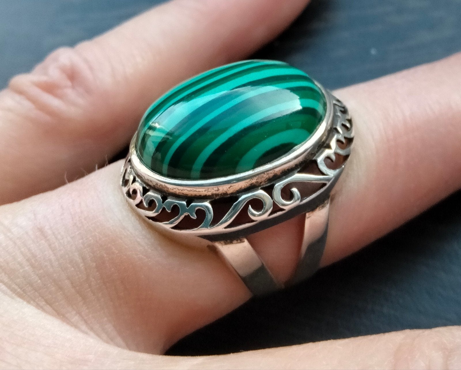 Malachiet ring maat 17,25, Verzenden, Nieuw, 17 tot 18, Dame