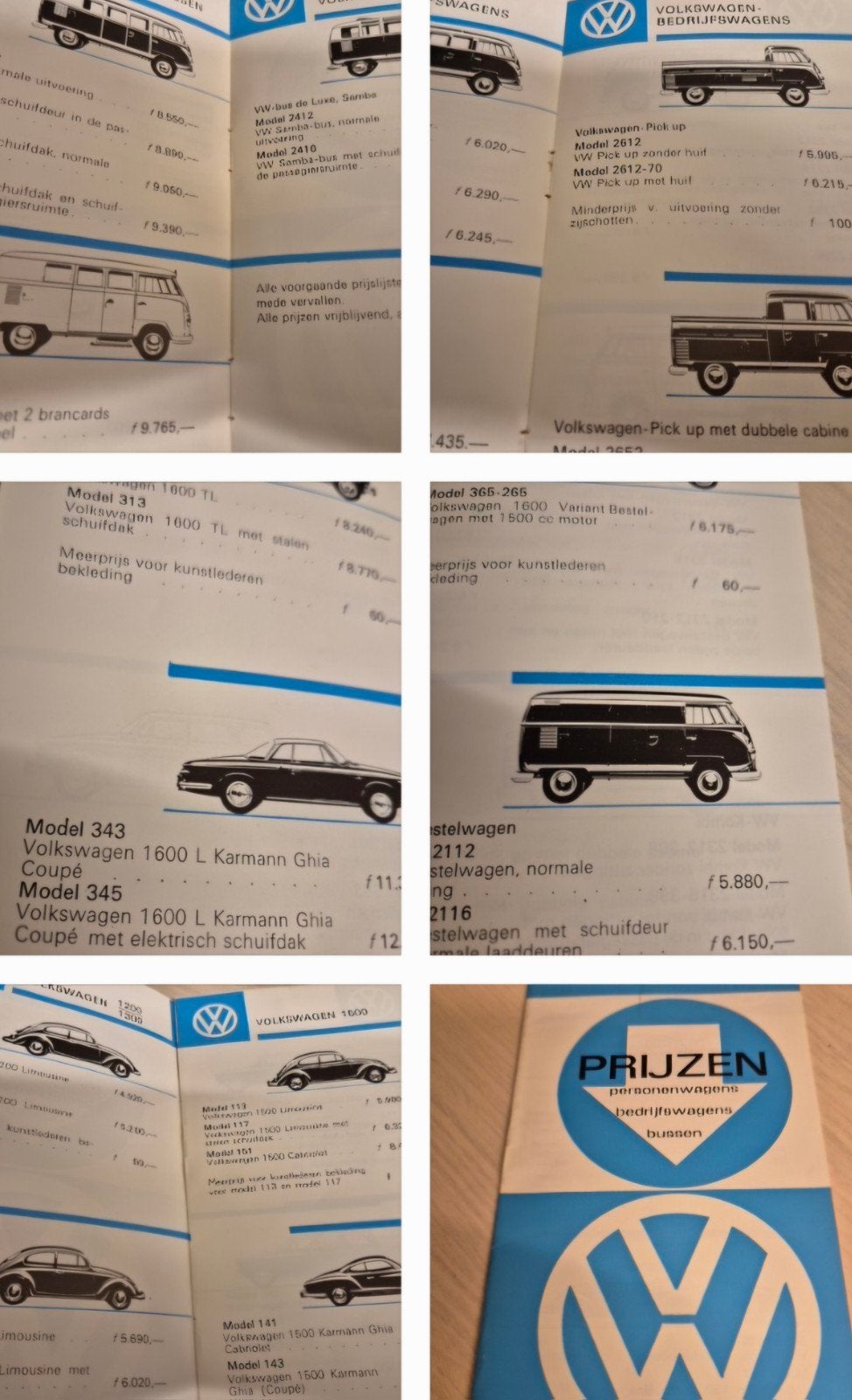 1967 Nederlands Volkswagen prijslijst Karmann Ghia bus Samba, Ophalen of Verzenden, Zo goed als nieuw, Volkswagen