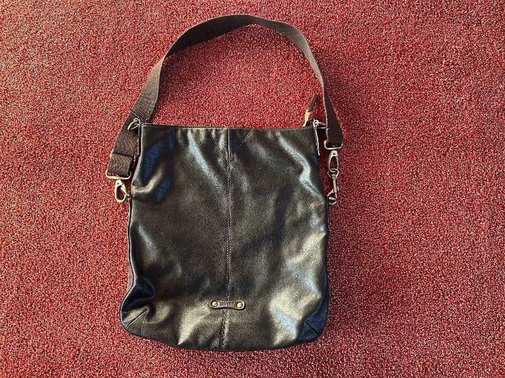 Bruin leren Esprit damestas schoudertas, Sieraden, Tassen en Uiterlijk, Ophalen, Gebruikt, Bruin, Overige typen