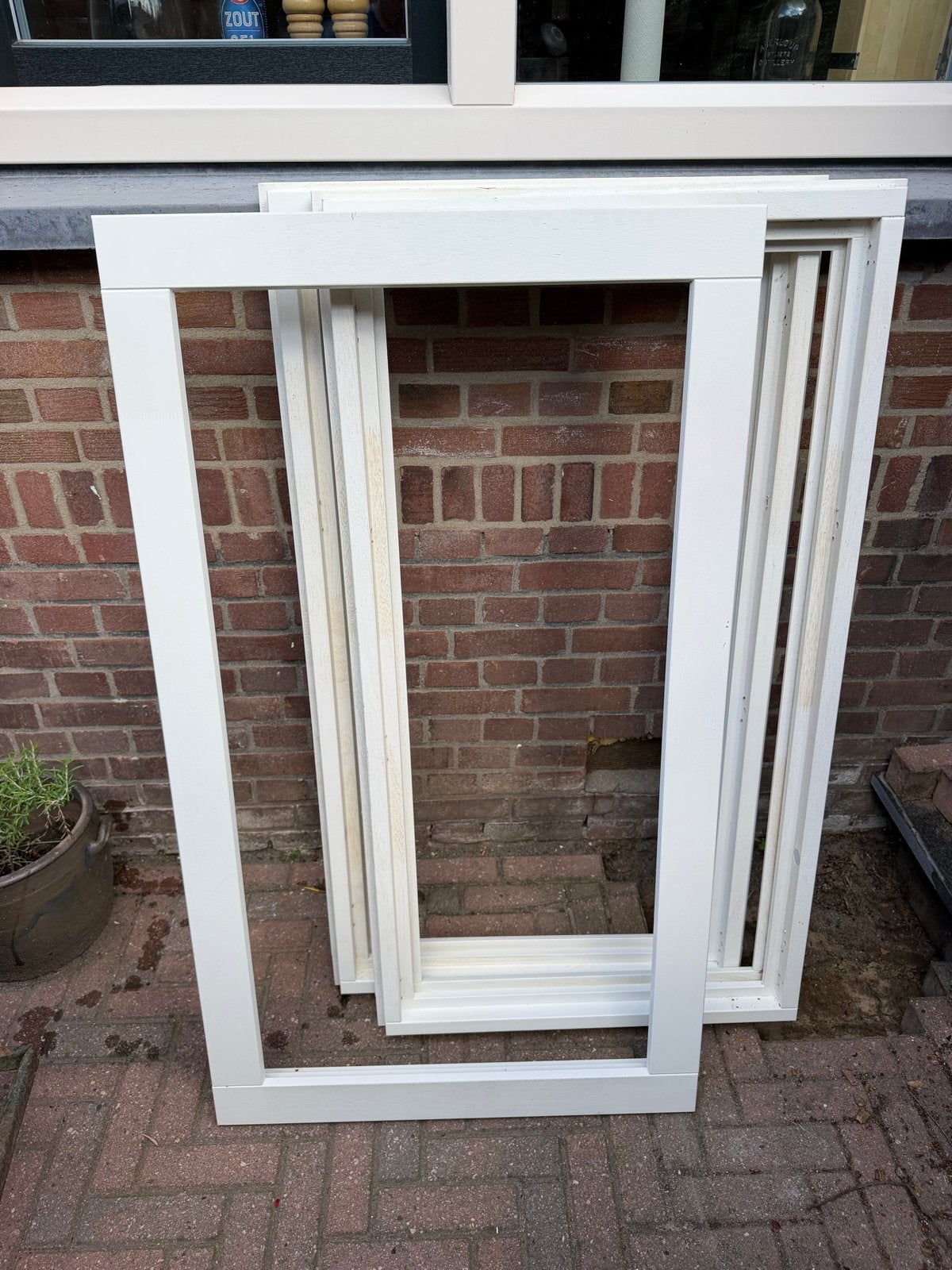 3 Nieuwe Houten Inhang Kozijnen Draai/Kiep met KOMO Keurmerk, Ophalen, Gevelraam of Ruit, 80 tot 120 cm, 120 tot 160 cm