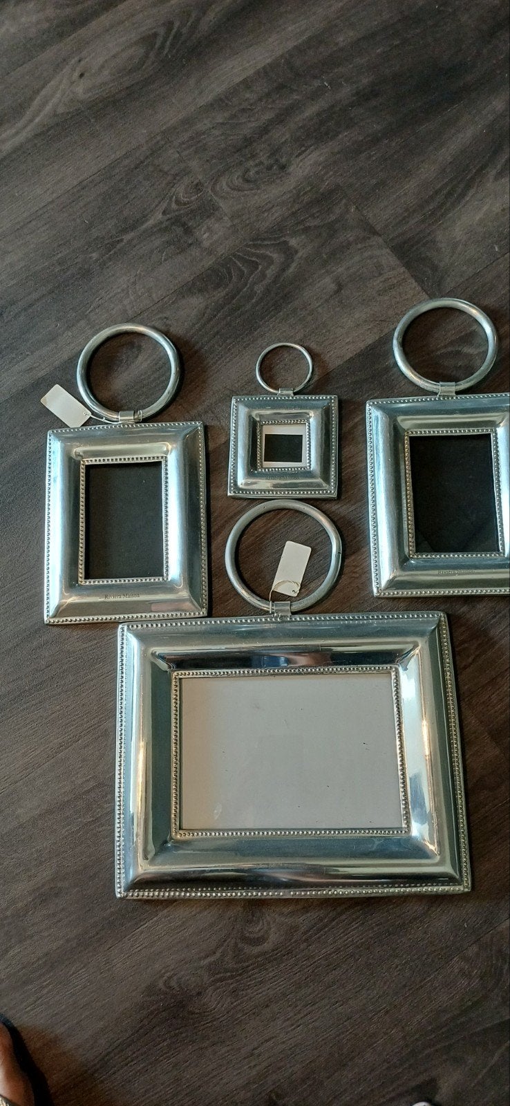 4 Riviera Maison fotolijstjes - zilverkleurig metaal, Ophalen of Verzenden, Zo goed als nieuw, Fotolijst, Metaal