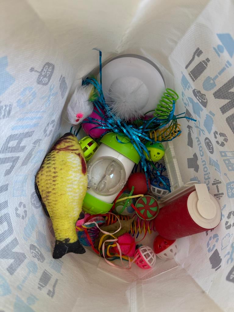 Gratis op te halen- tas met kattenspeeltjes, Dieren en Toebehoren, Ophalen, Gebruikt