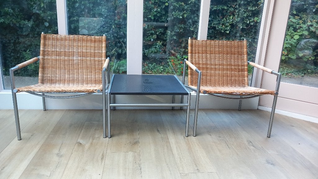 Martin Visser SZ01 stoelen + bijpassende tafel, Spectrum set, Ophalen, 50 – 75, Gebruikt, 50 tot 100 cm