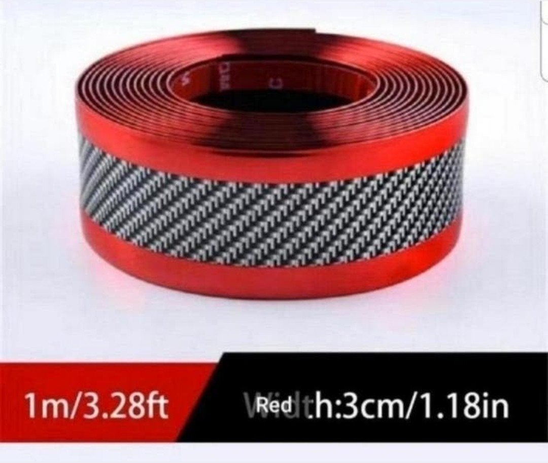 Auto Sticker 1m 3m breed Carbon Rubber Protector €15,00, Auto diversen, Ophalen of Verzenden, Nieuw