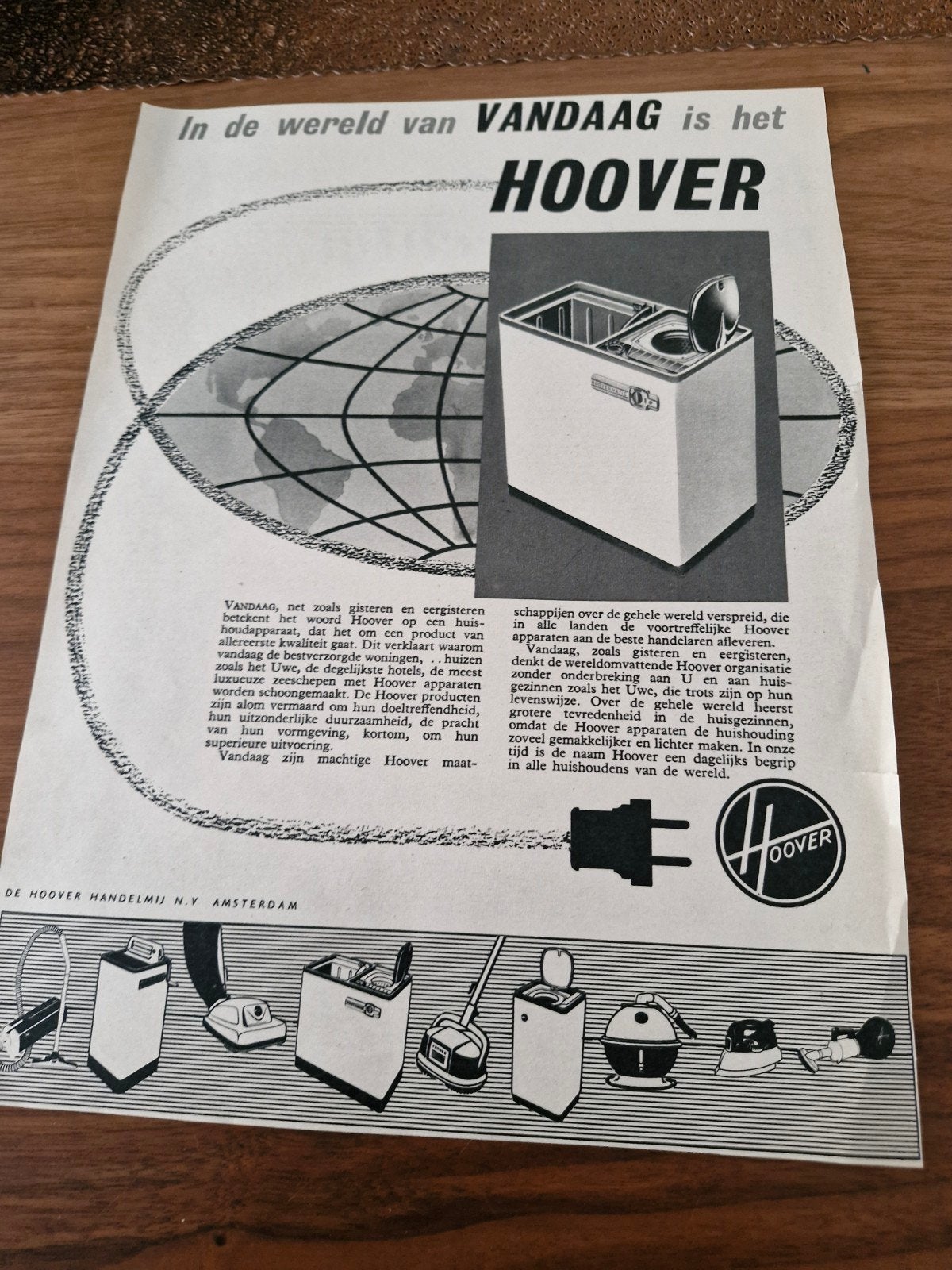 Vintage Hoover Advertentie - 32 x 24 cm, Ophalen of Verzenden, Knipsel(s)