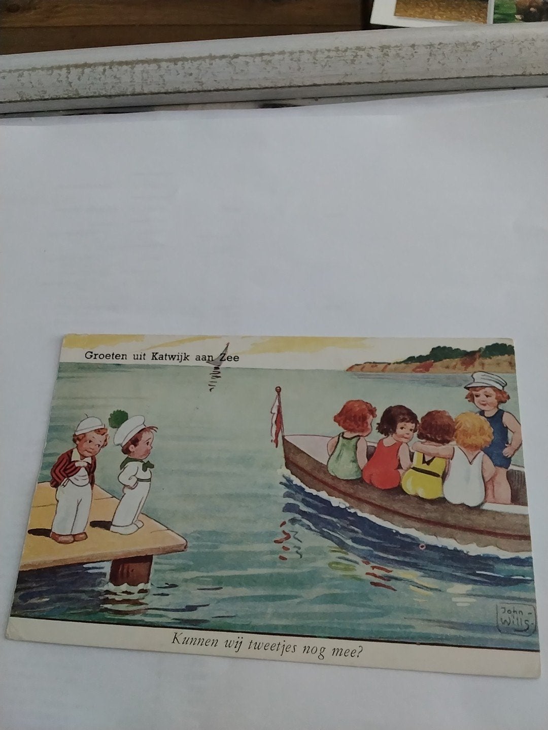 Oude ansichtkaart Katwijk aan Zee - 1954, Ophalen of Verzenden, 1940 tot 1960, Gelopen, Zuid-Holland