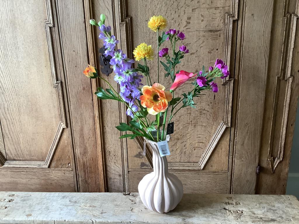 NIEUW organische vaas met boeket kunstbloemen, Ophalen, Nieuw