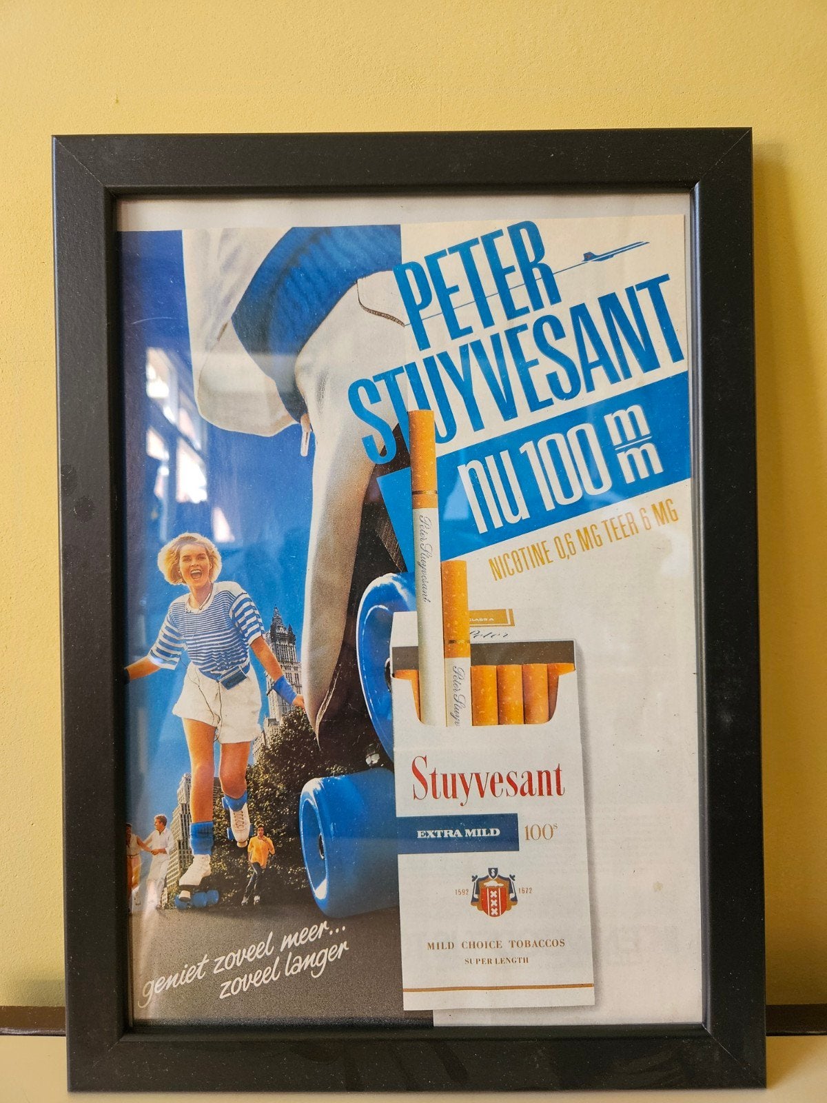 Vintage Peter Stuyvesant reclame poster ingelijst, Ophalen of Verzenden