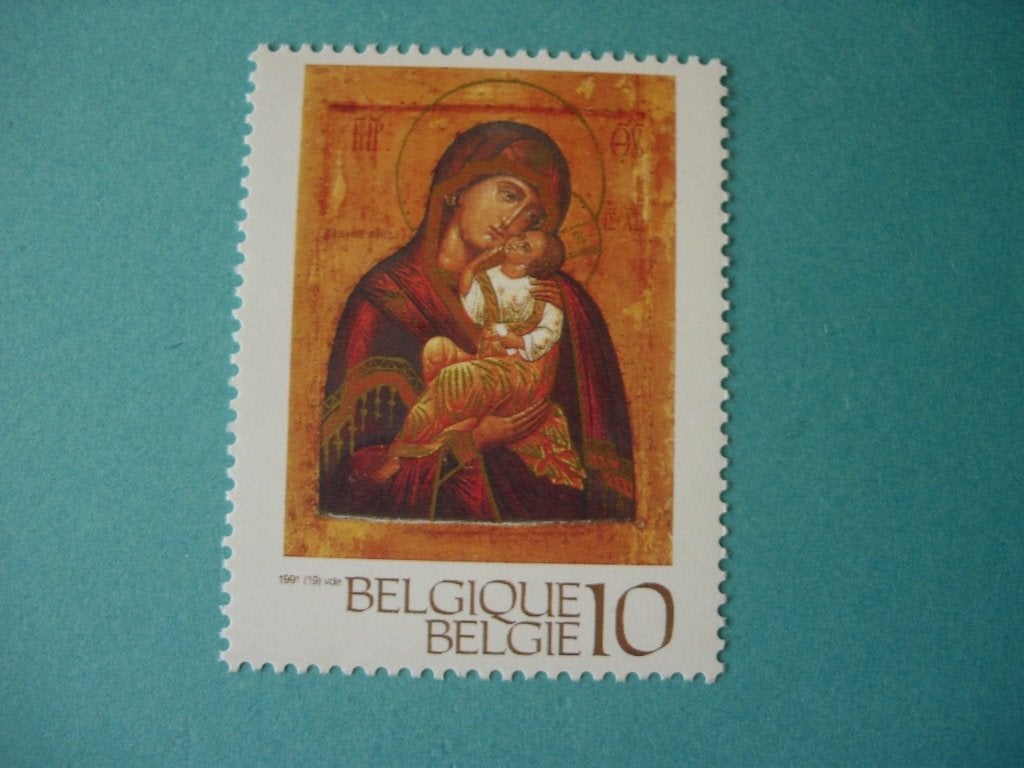 België kerstmis 1991 ikoon, Kerst, Verzenden, Frankeerzegel, Postfris