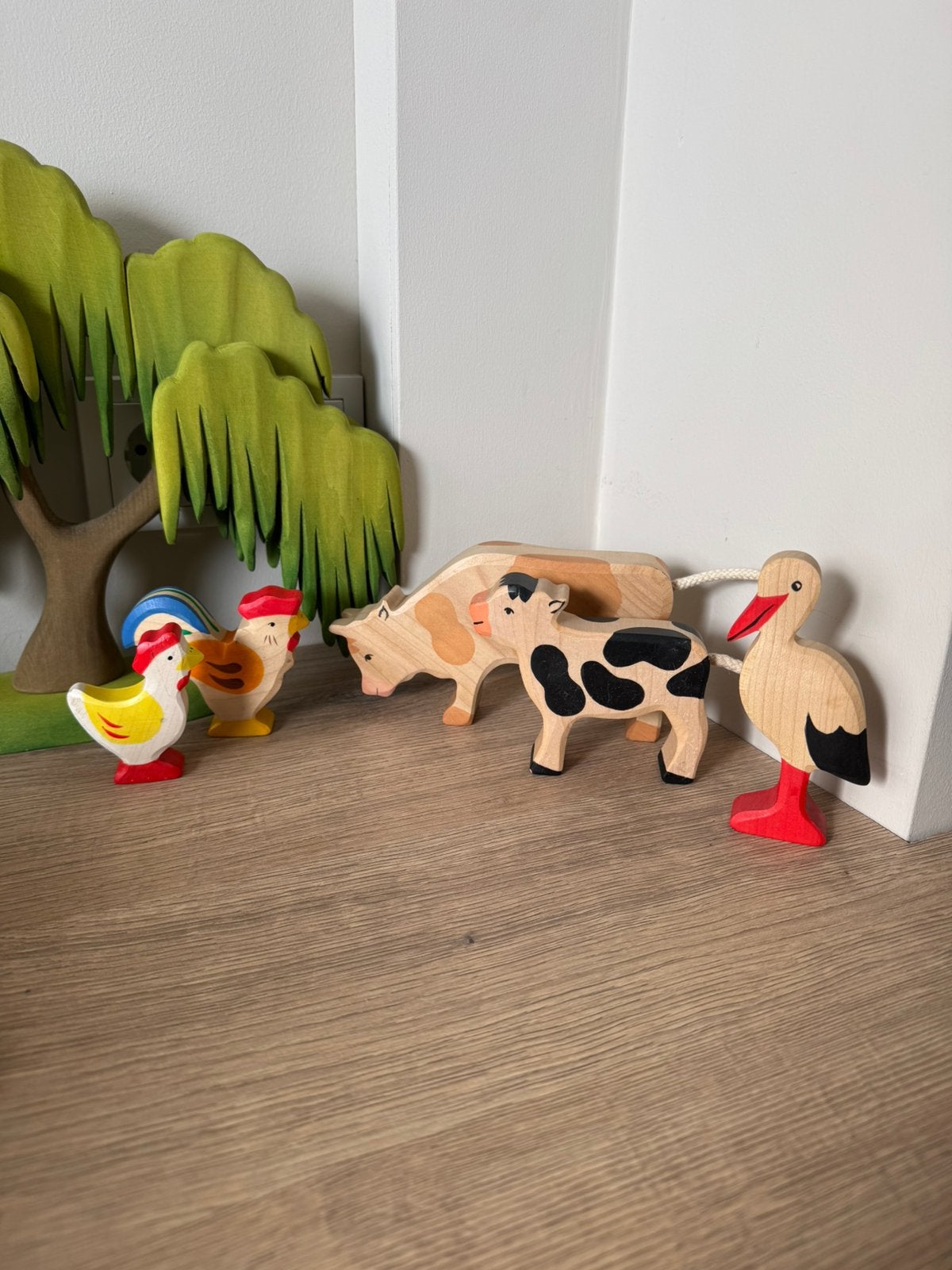Houten boerderij dieren holztiger, Kinderen en Baby's, Ophalen of Verzenden, Gebruikt