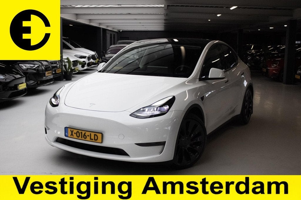 Tesla Model Y Performance AWD 75 kWh | SoH 91,8% | Free Supe, Auto's, Tesla, Gebruikt, Zwart, 462 pk, 1972 kg