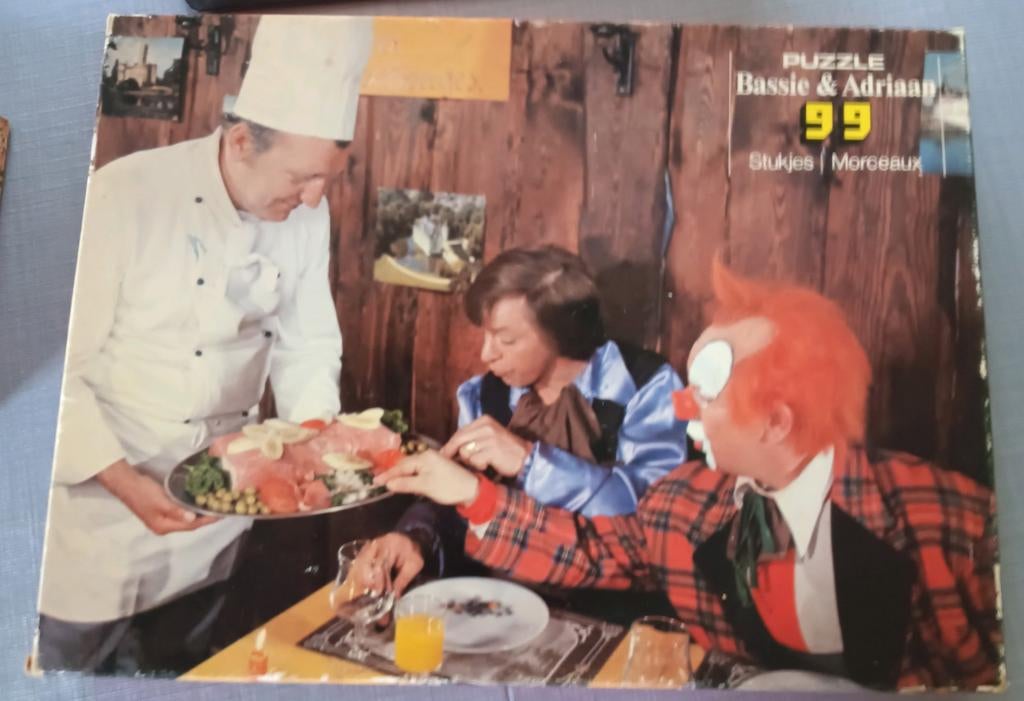 Bassie en Adriaan Puzzel Vintage 99 Stukjes, Ophalen of Verzenden, Gebruikt