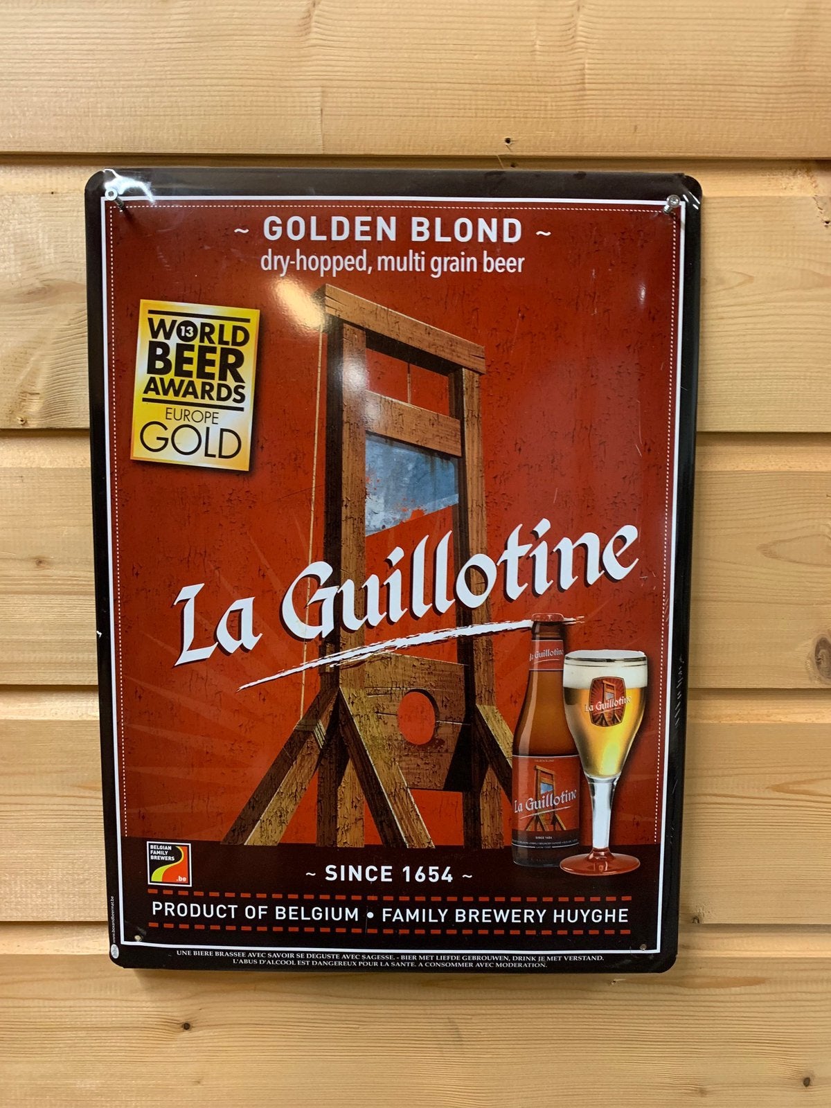 La Guillotine Golden Blond Reclamebord - Nieuw, Reclamebord, Nieuw, Ophalen of Verzenden, A