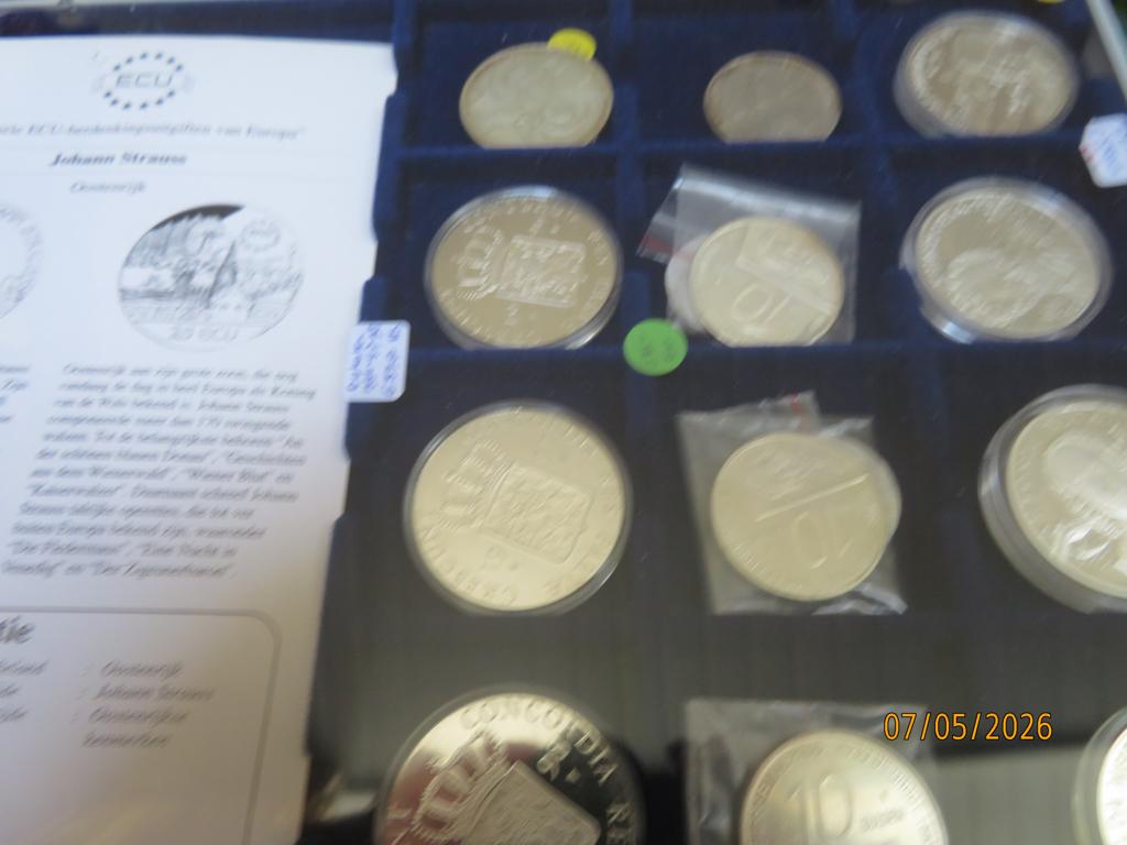 No.447-Doos Zilver munten oa.Dukaten-4x 10 Gld.-4x zilver, Koningin Beatrix, Zilver, Losse munt, Overige waardes