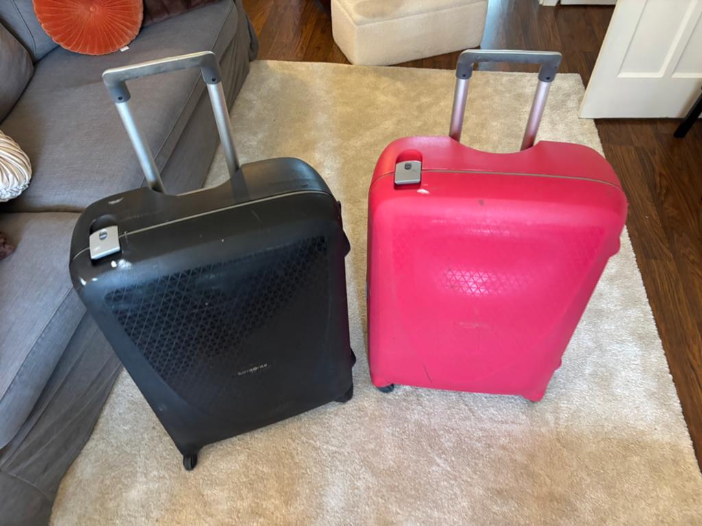 Samsonite Spinner Koffer Roze - Handige Reiskoffer, Wieltjes, Gebruikt, Hard kunststof, 45 tot 55 cm