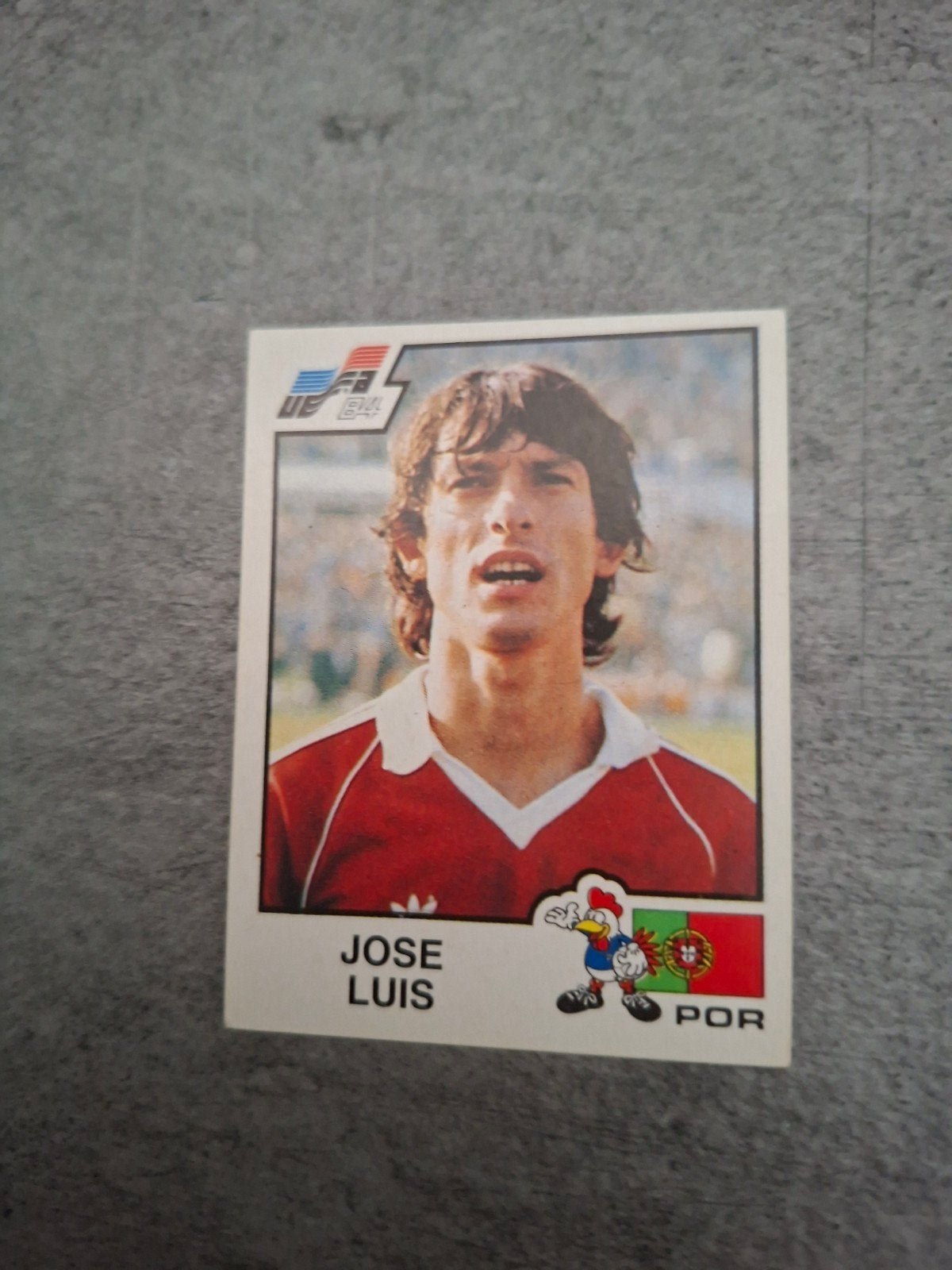 Panini sticker Euro 84 France. Jose Luis Portugal., Ophalen of Verzenden, Zo goed als nieuw, Sticker