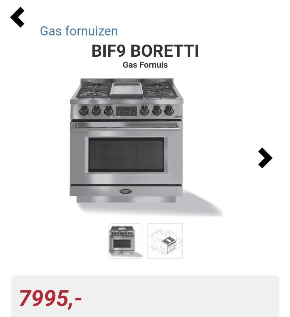 Luxe Boretti Imperatore Fornuis 90cm RVS 1 oven NIEUW, Niet ingevuld, 60 cm of meer, Niet ingevuld, Ophalen of Verzenden