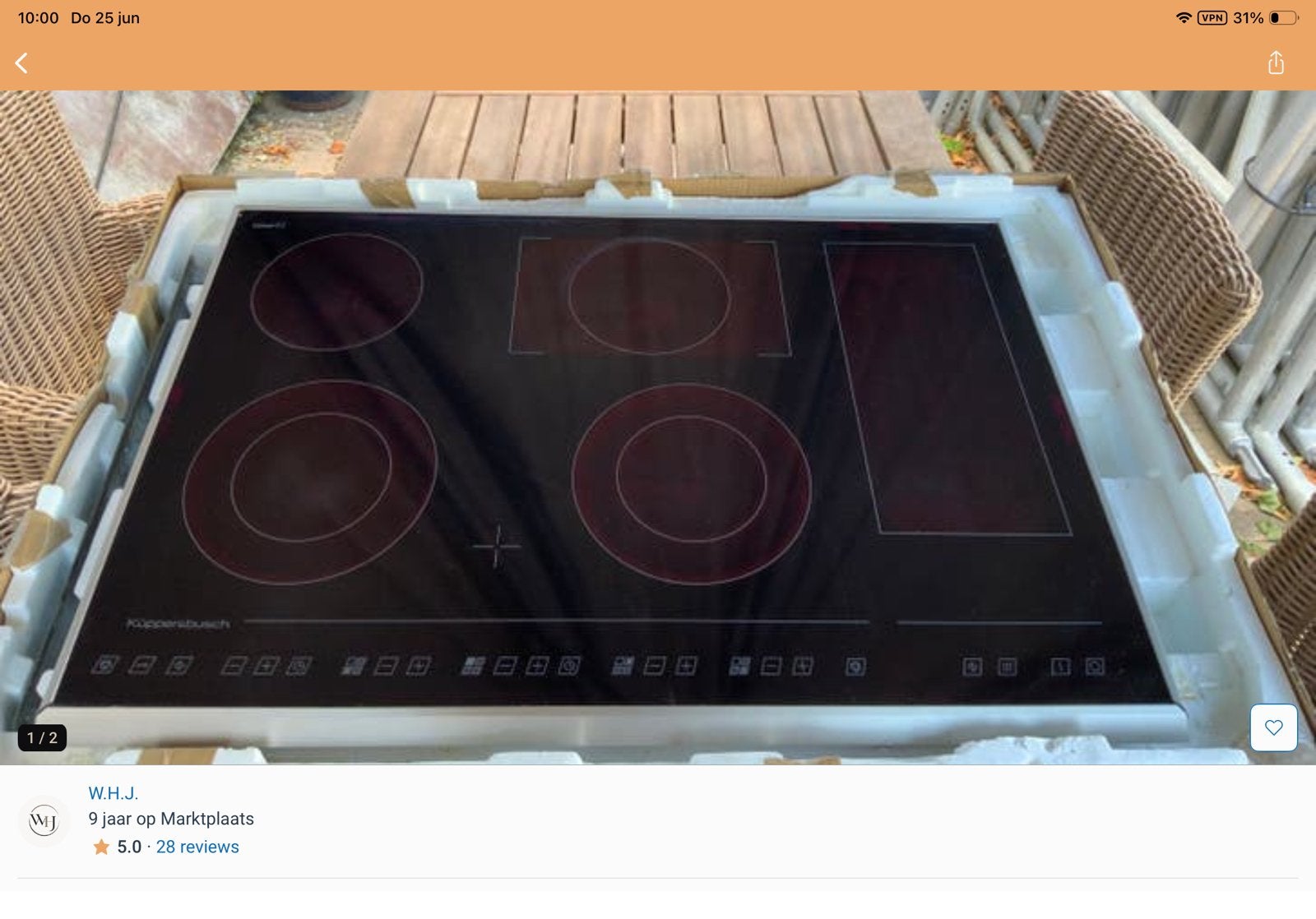 Küppersbusch keramische inbouwkookplaat met 5 kookzones, Ophalen, Zo goed als nieuw, Inbouw, Elektrisch