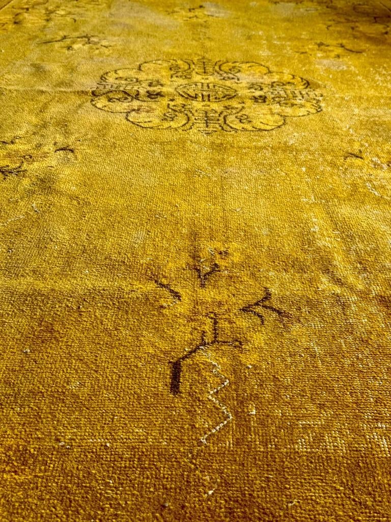 Groot geel Anatolisch tapijt, 213x310 cm, Ophalen, Anatolisch, Vintage, Overige kleuren, 200 cm of meer