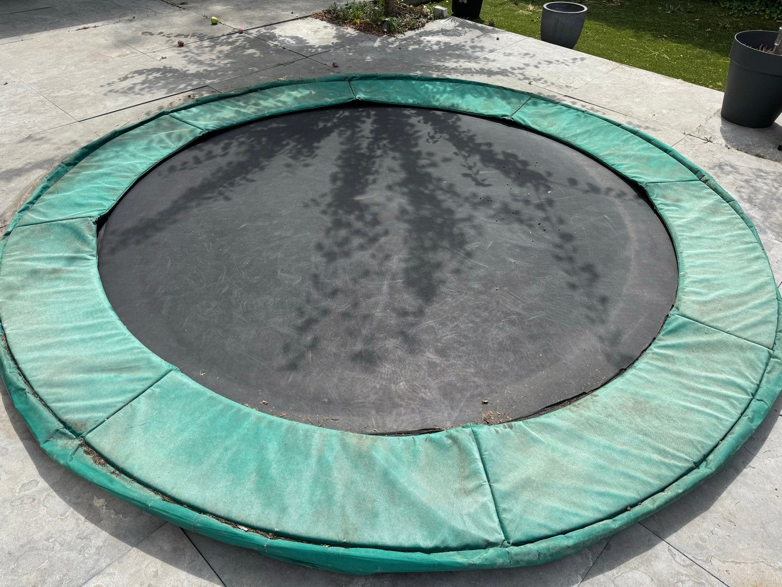 Ronde trampoline, 3,5 meter breed. Gratis, Ophalen, Gebruikt