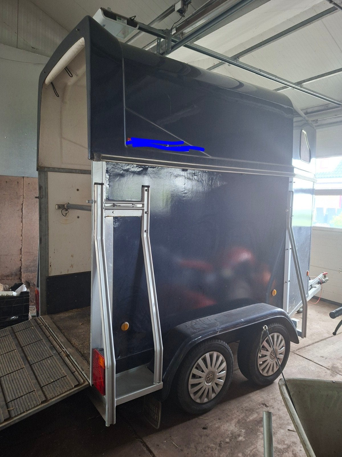 1.5 paards trailer te koop, Ophalen, Gebruikt, Hout