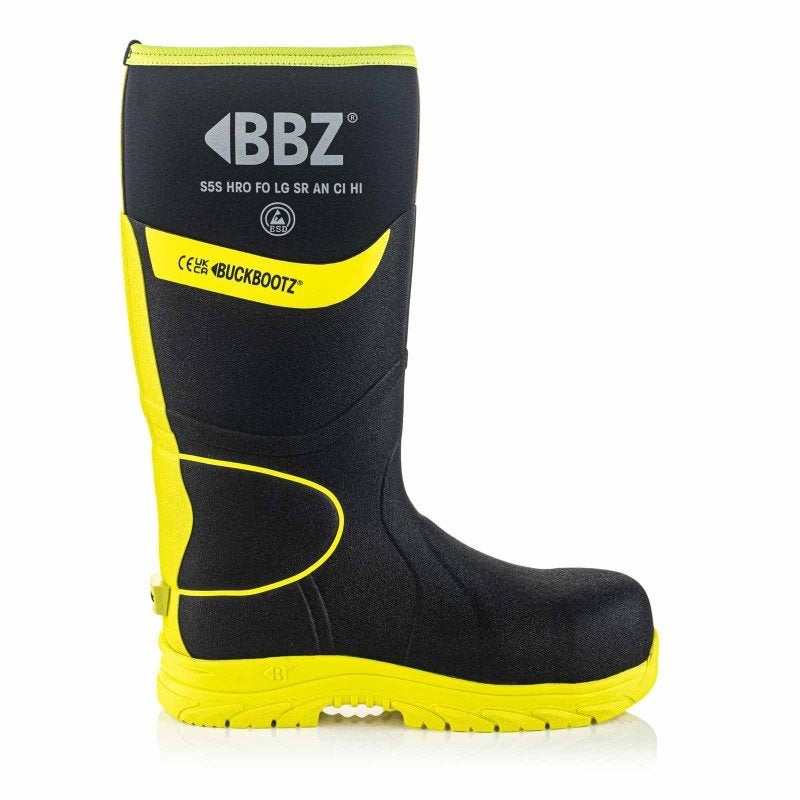 BuckBootz BBZ8000 S5 Waterdichte Werklaarzen Zwart/Geel