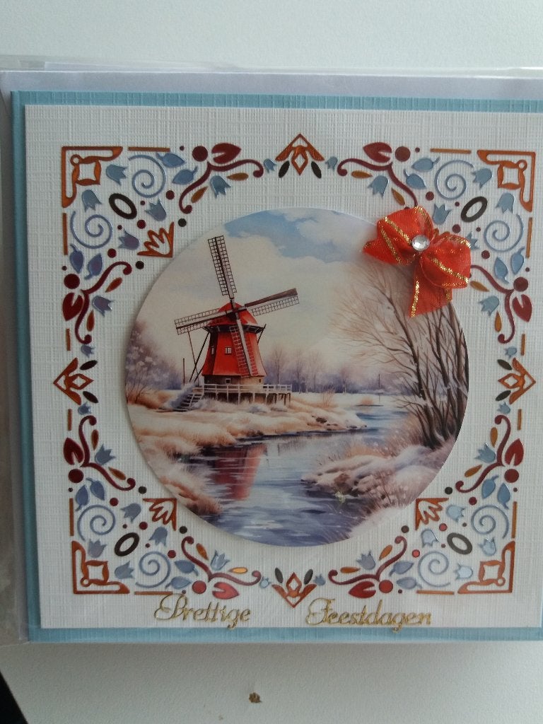 Kerstkaartje met molen. no. 15, Ophalen of Verzenden, Nieuw, Kerst