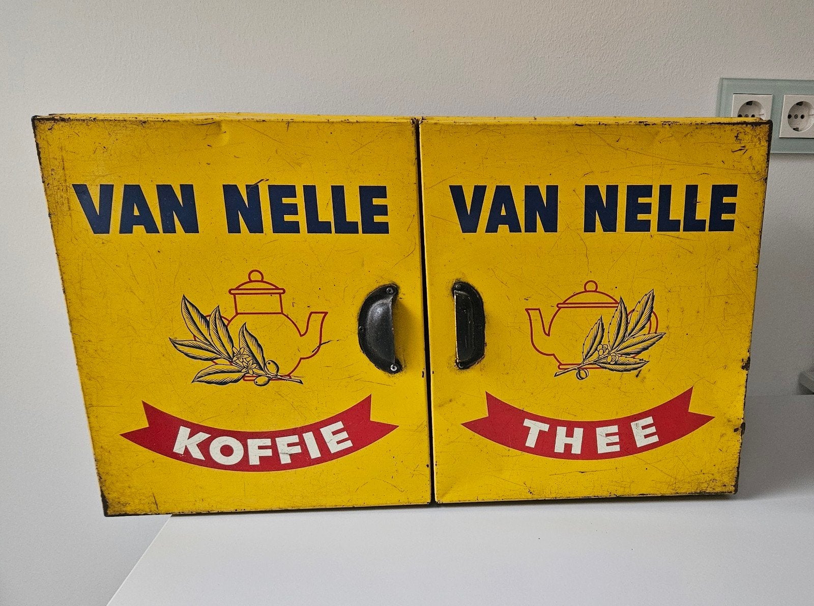 Van Nelle Koffie Thee winkelblik voorraadblik koffieblik, Ophalen of Verzenden, Gebruikt, Koffie, Van Nelle