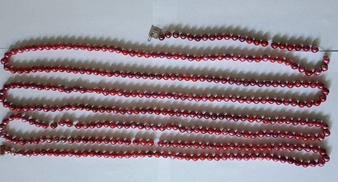 oude kerstslinger, kerstbal: rood, mooie patine circa 3,50 m, Ophalen of Verzenden