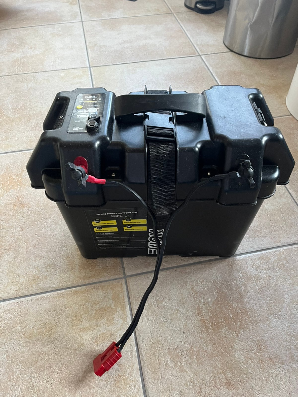 Sportline RV Accu met Paco Oplader en Evion Accubox, Ophalen, Gebruikt