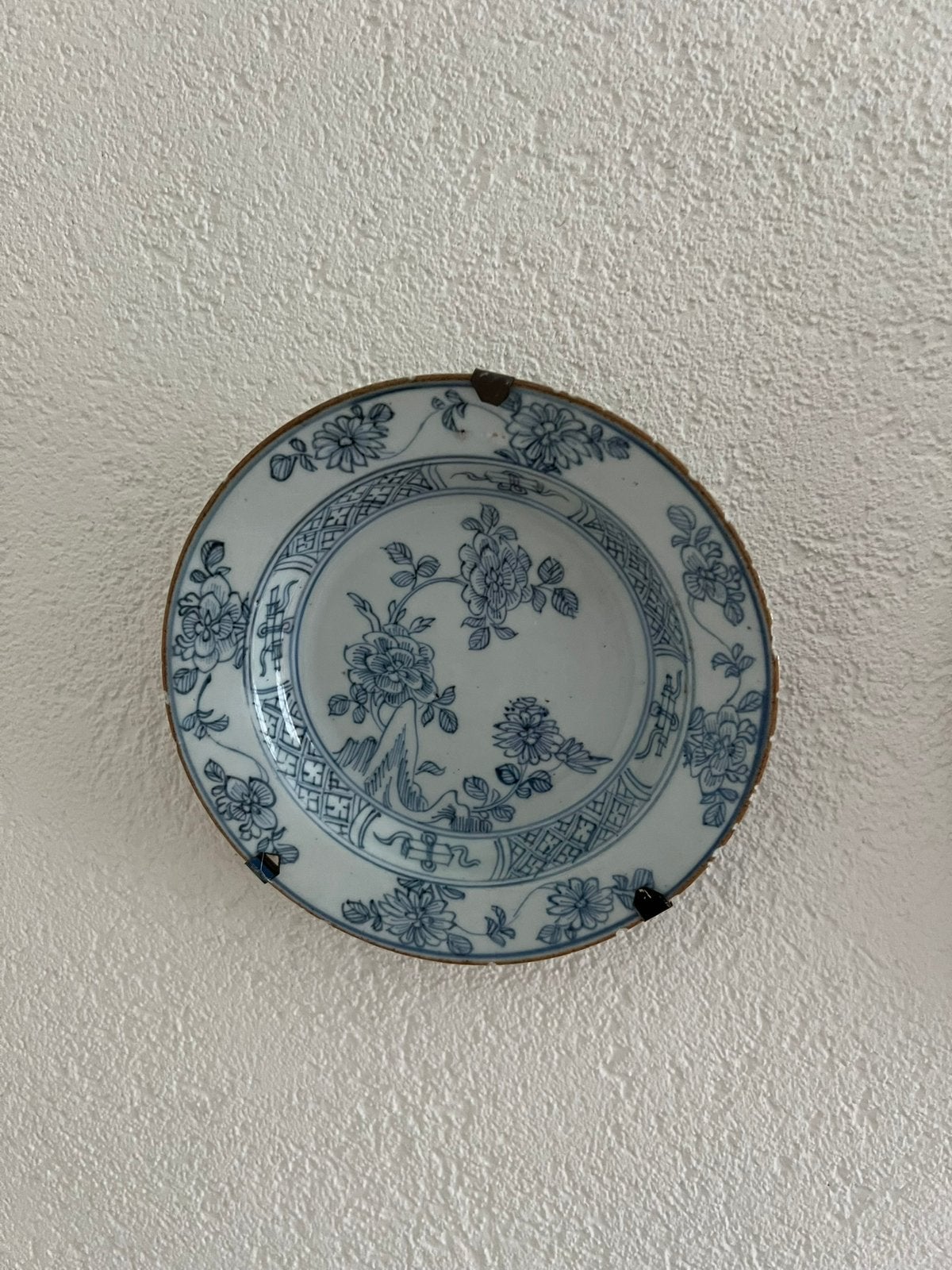 Antiek chinees wandbordje. Rond. 22,5 cm. Uit erfenis., Ophalen of Verzenden