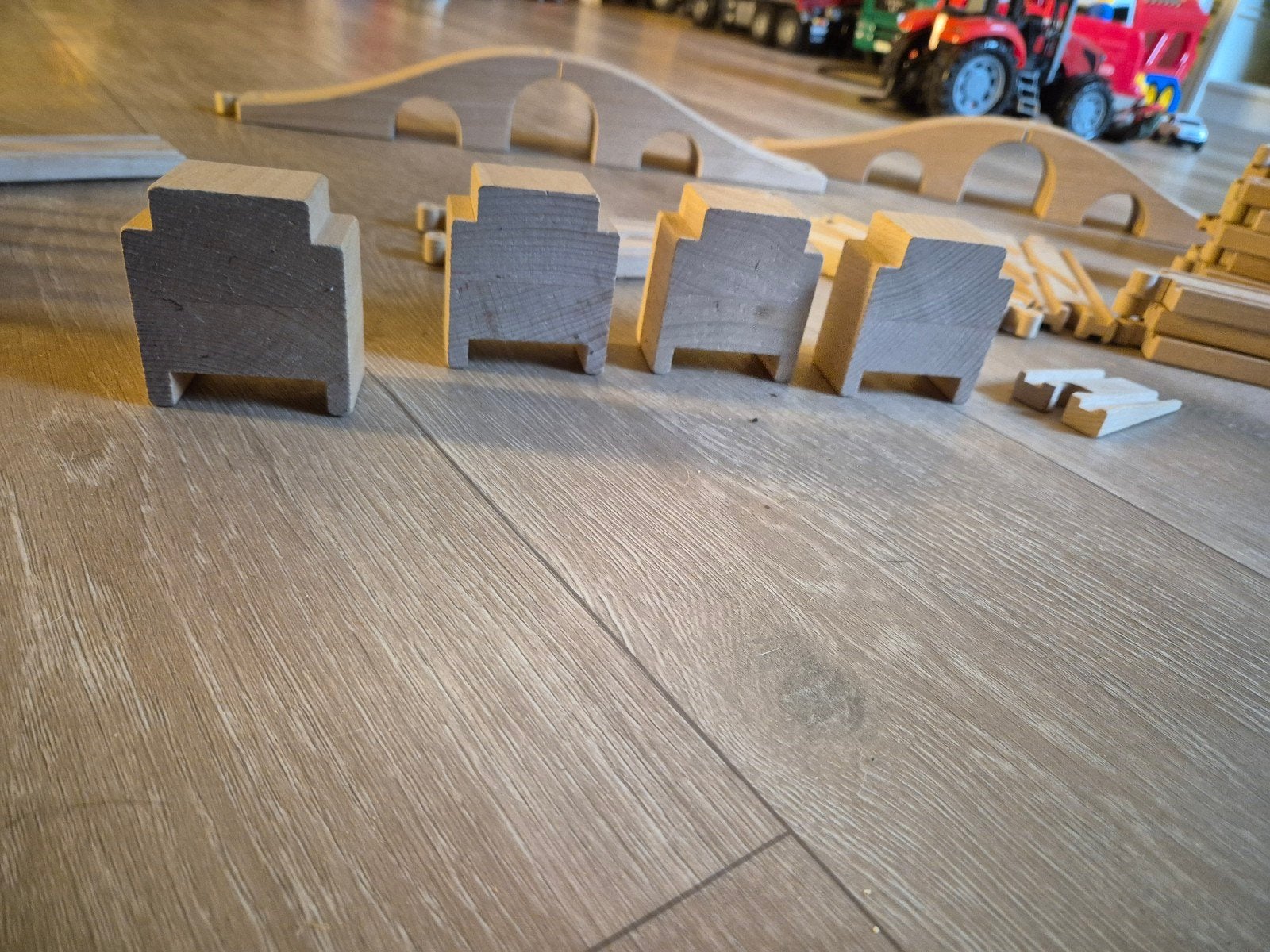 Houten spoorweg uitgebreid met extra spoorbaan van Ikea, Ophalen of Verzenden, Gebruikt, Overige typen