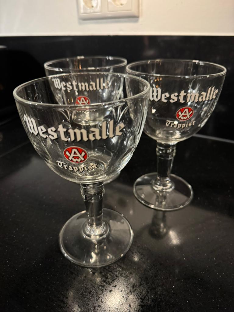 Westmalle bierglazen !, Verzamelen, Ophalen, Zo goed als nieuw, Bierglas