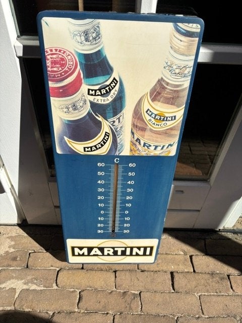 Martini reclamebord met thermometer, Ophalen, Zo goed als nieuw, Gebruiksvoorwerp
