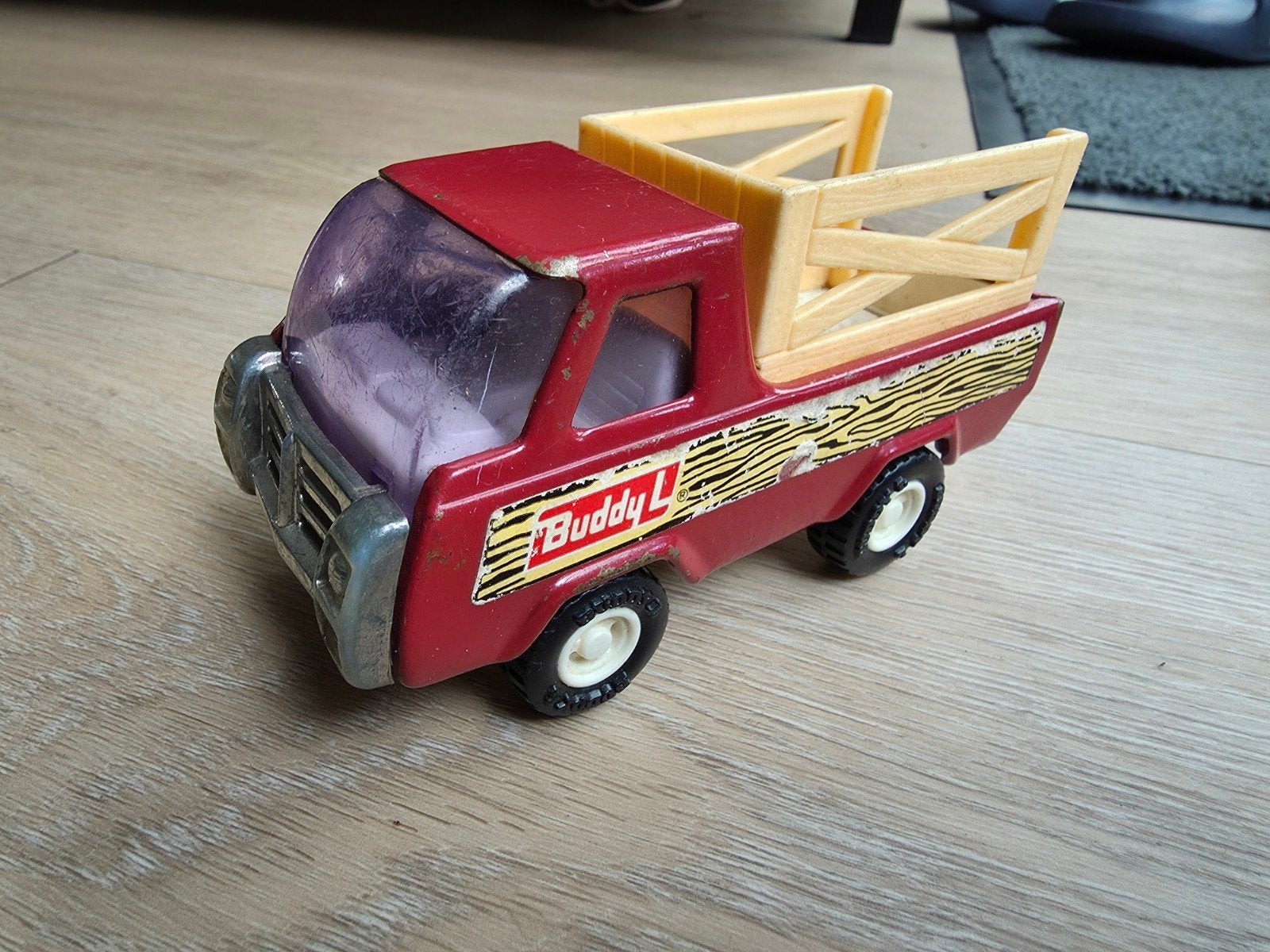 Vintage Buddy L Speelgoed Auto - Rode Pick-up Truck, Ophalen of Verzenden, Gebruikt
