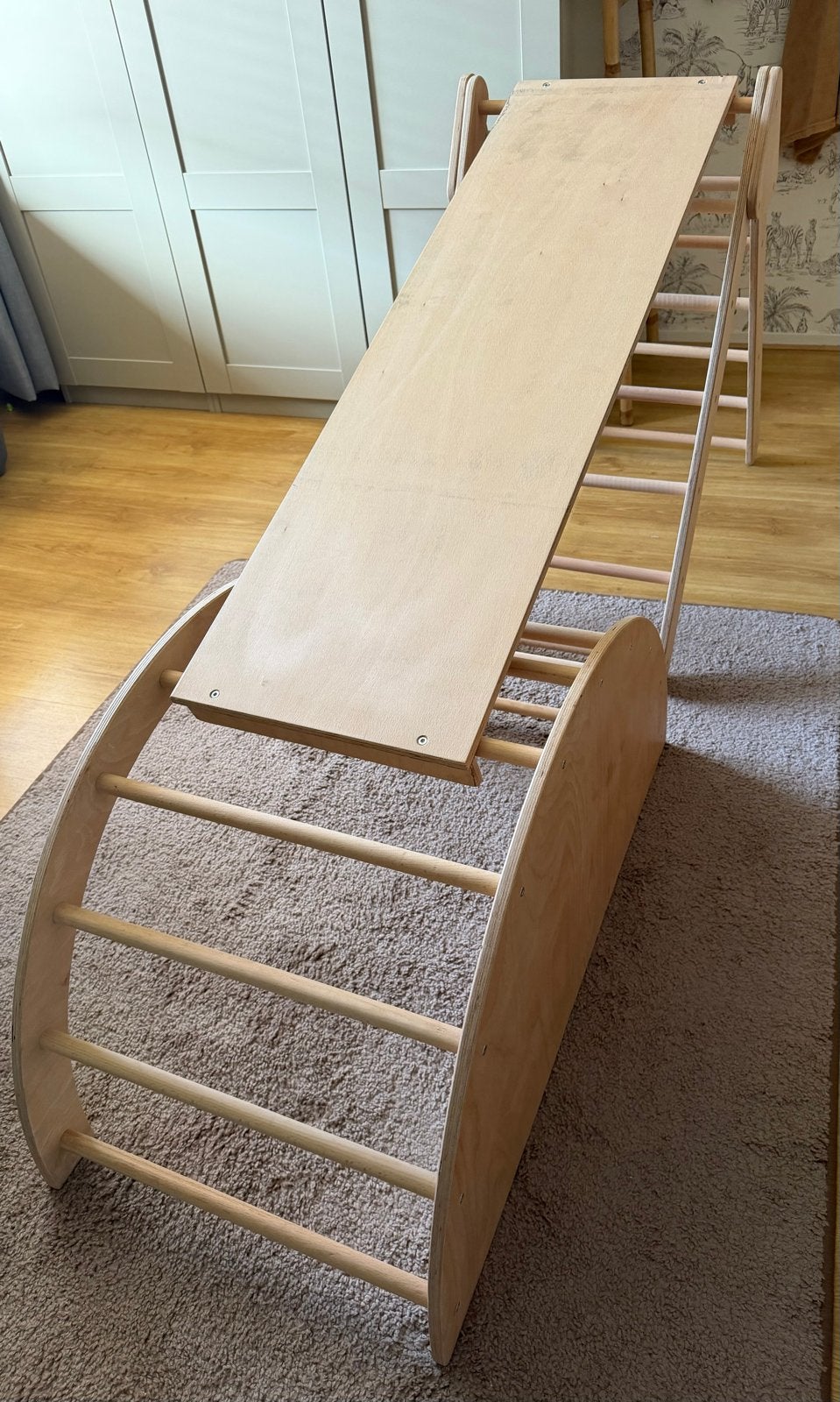 Montessori Houten Klimrek en Glijbaan Set voor Kinderen, Kinderen en Baby's, Ophalen, Nieuw, Schommel