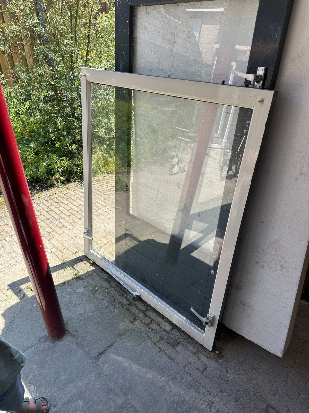 Gebruikt raam 132,5x118 cm, Ophalen, Gevelraam of Ruit, Gebruikt, 80 tot 120 cm