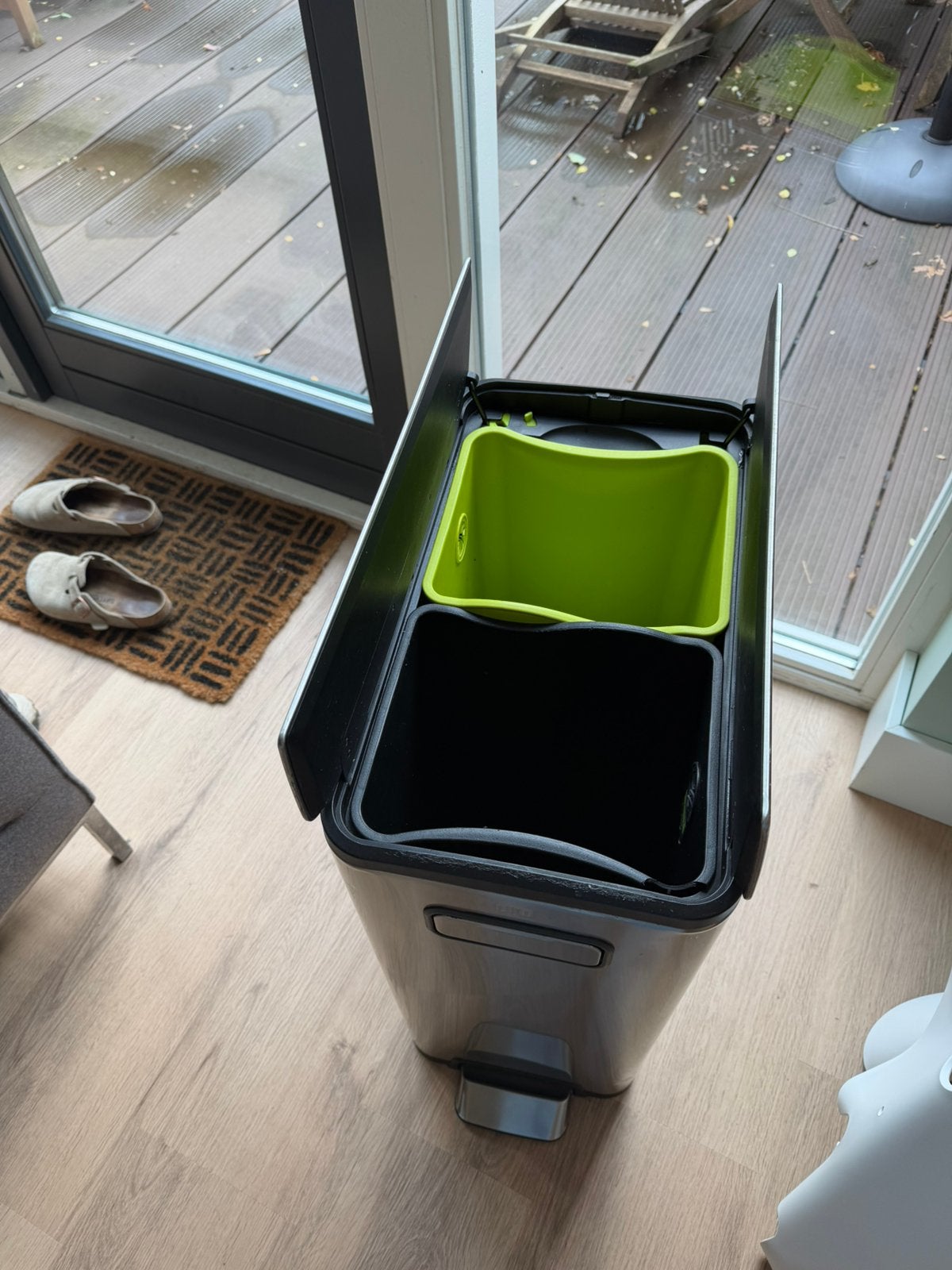 Titel: EKO Ecofly afvalbak 2 x 20 liter – RVS, 40 liter of meer, Ophalen, Zo goed als nieuw, Rvs