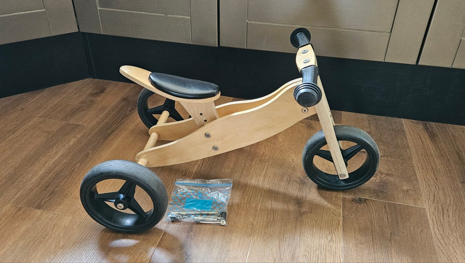 Houten loopfiets/driewieler, Ophalen, Gebruikt