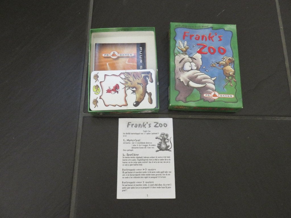 Frank's Zoo, kaartspel voor spelers vanaf 10 jaar., Hobby en Vrije tijd, Ophalen of Verzenden, Zo goed als nieuw