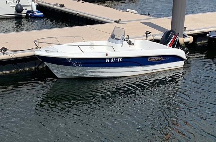 Topcraft  435 Open met Mercury 25pk en trailer, Gebruikt, Buitenboordmotor, Tot 1.00 meter, Polyester