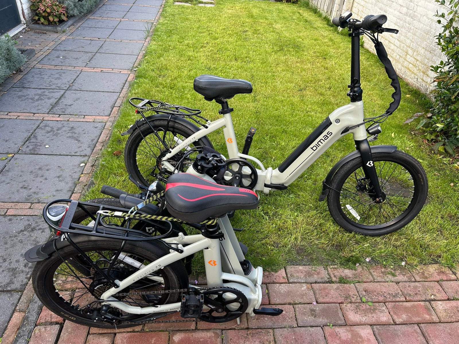 Bimas Opvouwbare E-bikes met Accu's en Laders, Fietsen en Brommers, 20 inch of meer, Zo goed als nieuw, Totaal opvouwbaar, Schijfrem